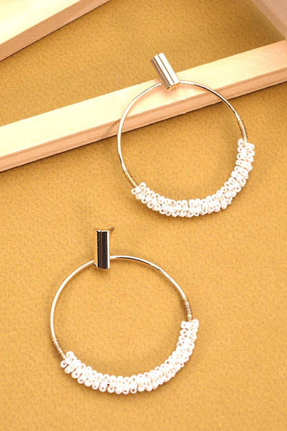Ericka Glass Seed Bead Circle Drop Earrings
