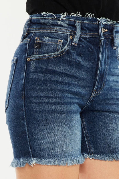 KanCan Dark Wash Denim Shorts - Whimsical Details