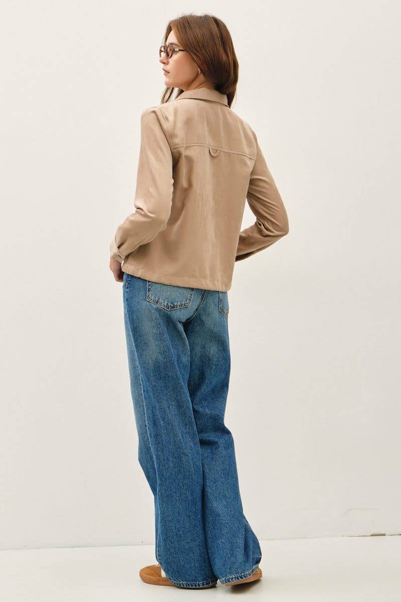 Cropped Utility Zipper Safari Jacket