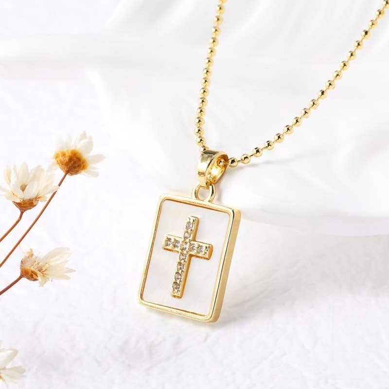 Stephanie Epoxy Rhinestone Pendant Necklace