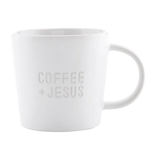 Face to Face Ceramic Coffee Mug - Coffee + Jesus - Whimsical Details - []