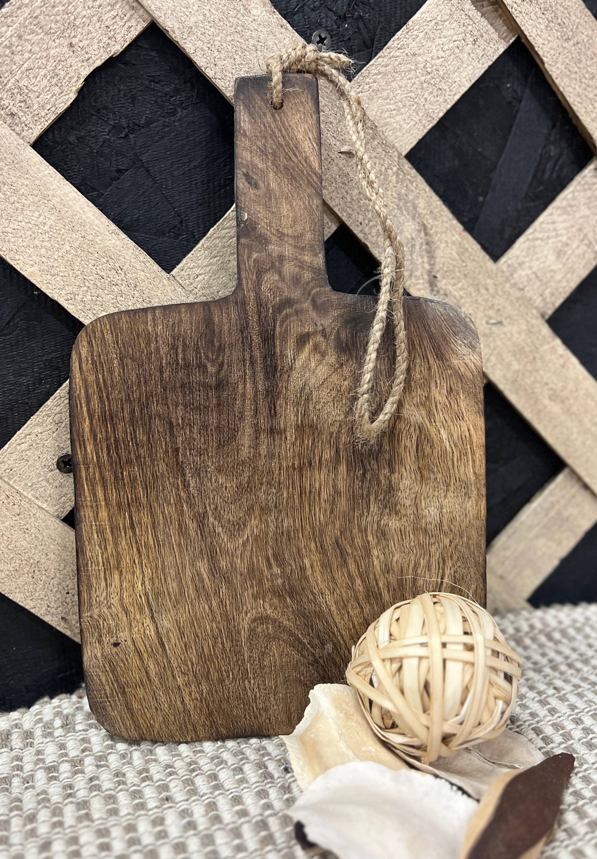 Dark Wood Square Chopping Board 10x6x0.5in - Whimsical Details - []