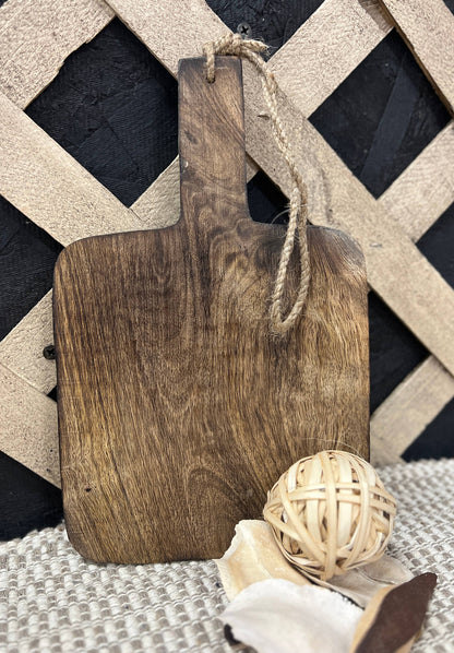 Dark Wood Square Chopping Board 10x6x0.5in - Whimsical Details - []