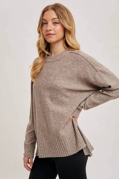 CREW NECK KNIT SWEATER PULLOVER