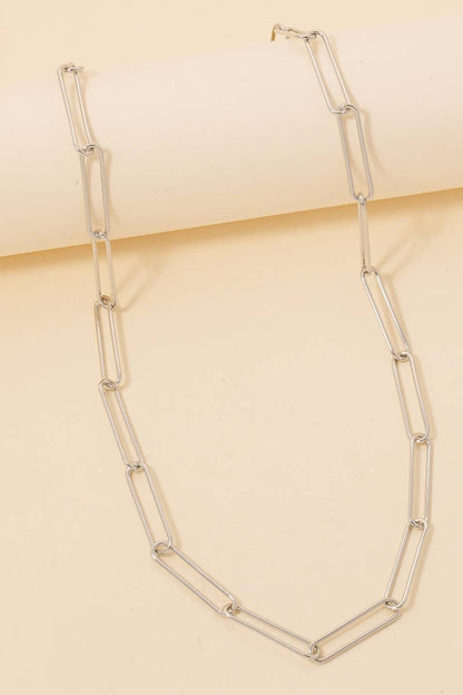 Metallic Oval Chain Link Necklace