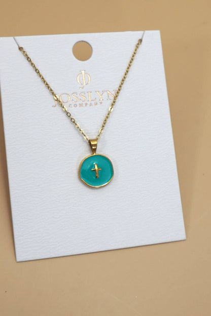 GRACE 18K STAINLESS STEEL TARNISH FREE CROSS NECKLACE - Whimsical Details - ["black necklace","cross necklace","gold","necklace"]