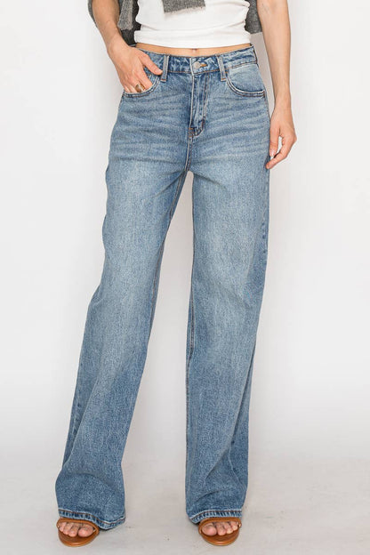 Ultra High Rise 90's Straight Jeans - Whimsical Details - ["denim","jeans","straight jeans"]