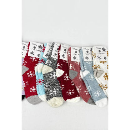 Soft Textured SnowFlake Cozy Socks