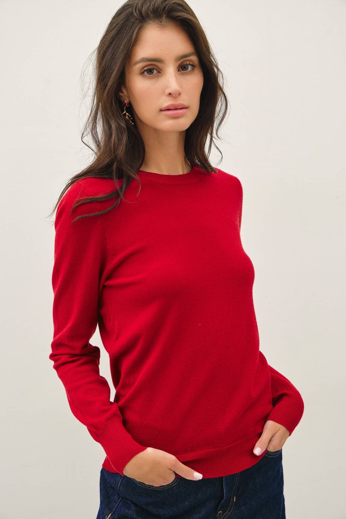 Basic Crew Neck Soft Knit Sweater