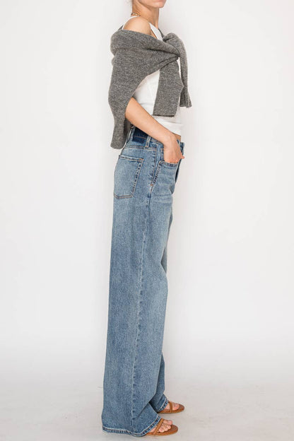 Ultra High Rise 90's Straight Jeans - Whimsical Details - ["denim","jeans","straight jeans"]