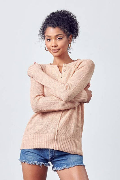 Henley Knit Sweater