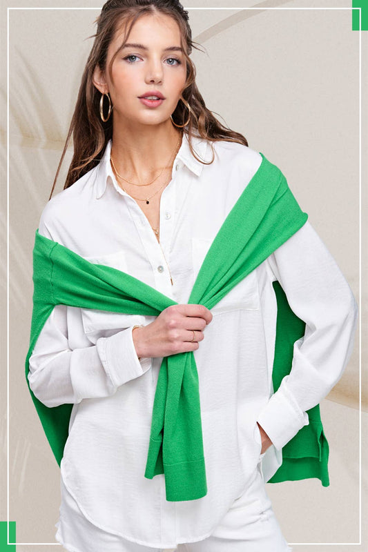 Silky and Flowy Button Down Long Sleeve Shirts