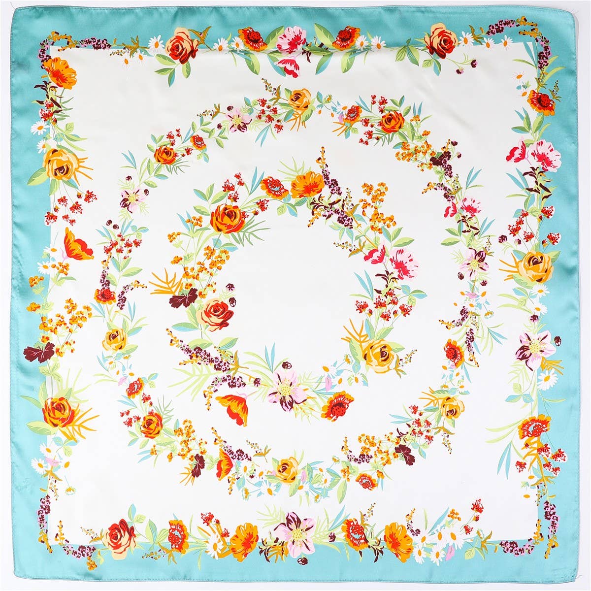 Spring Meadow Floral Silk-Feel Scarf