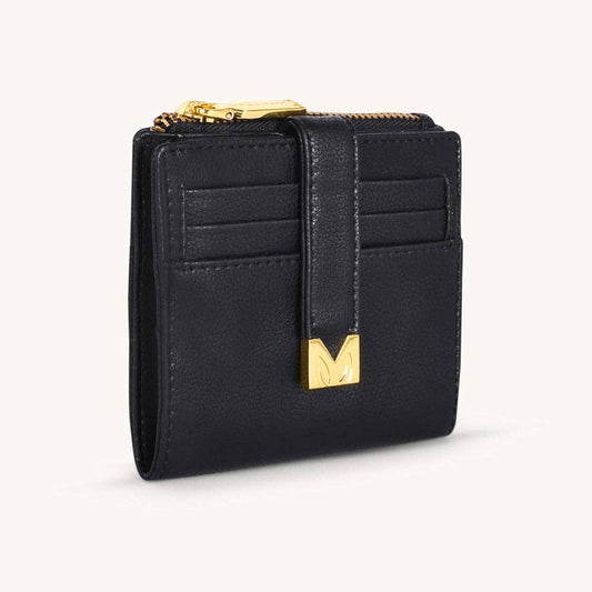 Mira & Moss Regina Compact Wallet - Black - Whimsical Details - ["wallet"]