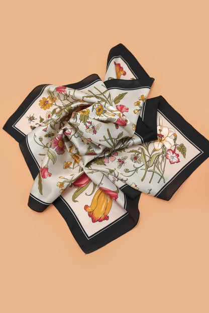 LARGE FLORAL PRINT BANDANA SCARF - Whimsical Details - ["bag charm","scarf"]