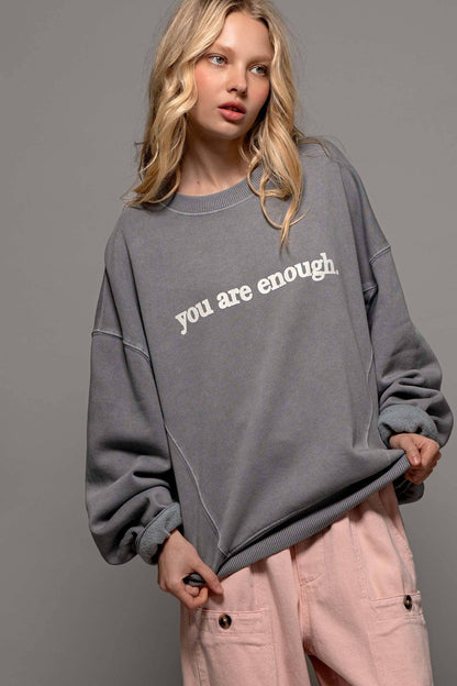 You are Enough Graphic Crewneck Sweater