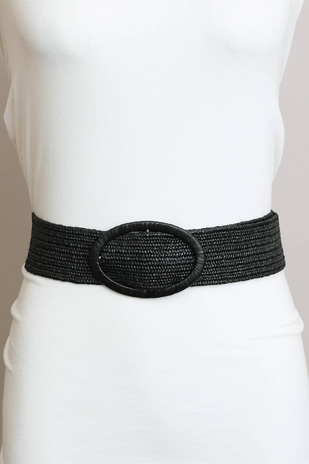 Raffia Oval Buckle Belt - Whimsical Details