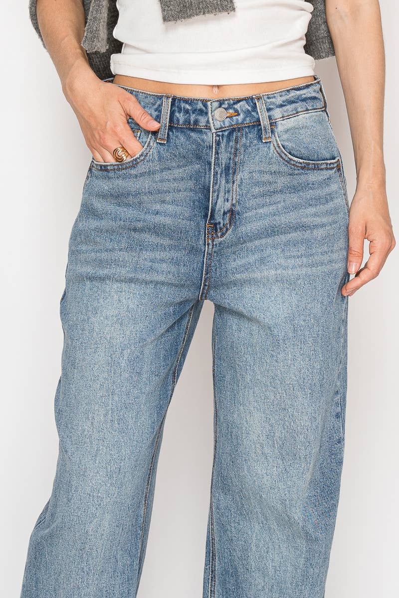Ultra High Rise 90's Straight Jeans - Whimsical Details - ["denim","jeans","straight jeans"]