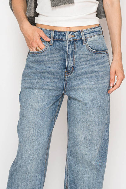 Ultra High Rise 90's Straight Jeans - Whimsical Details - ["denim","jeans","straight jeans"]