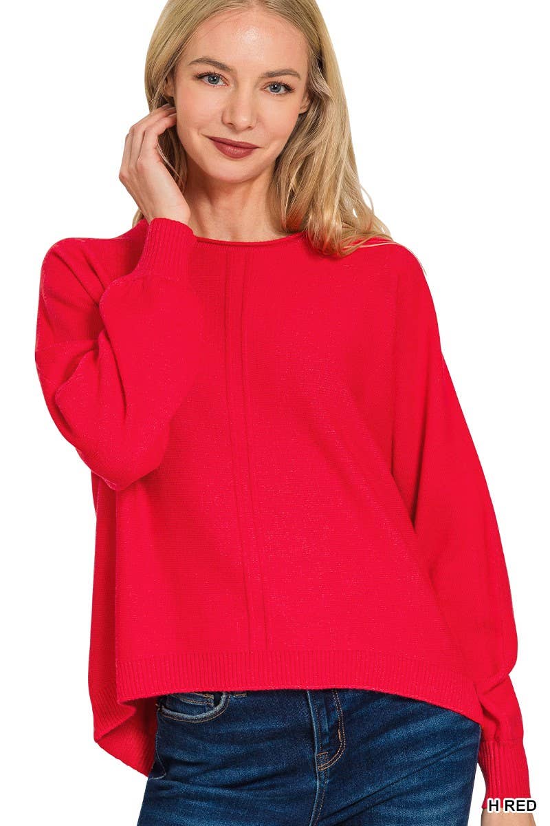 Viscose Front Seam Round Neck Sweater
