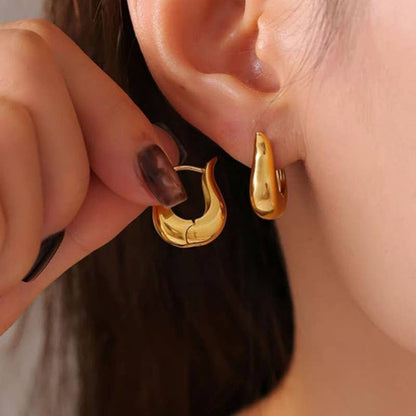 Alissa 18K U Hoop Huggie Earrings