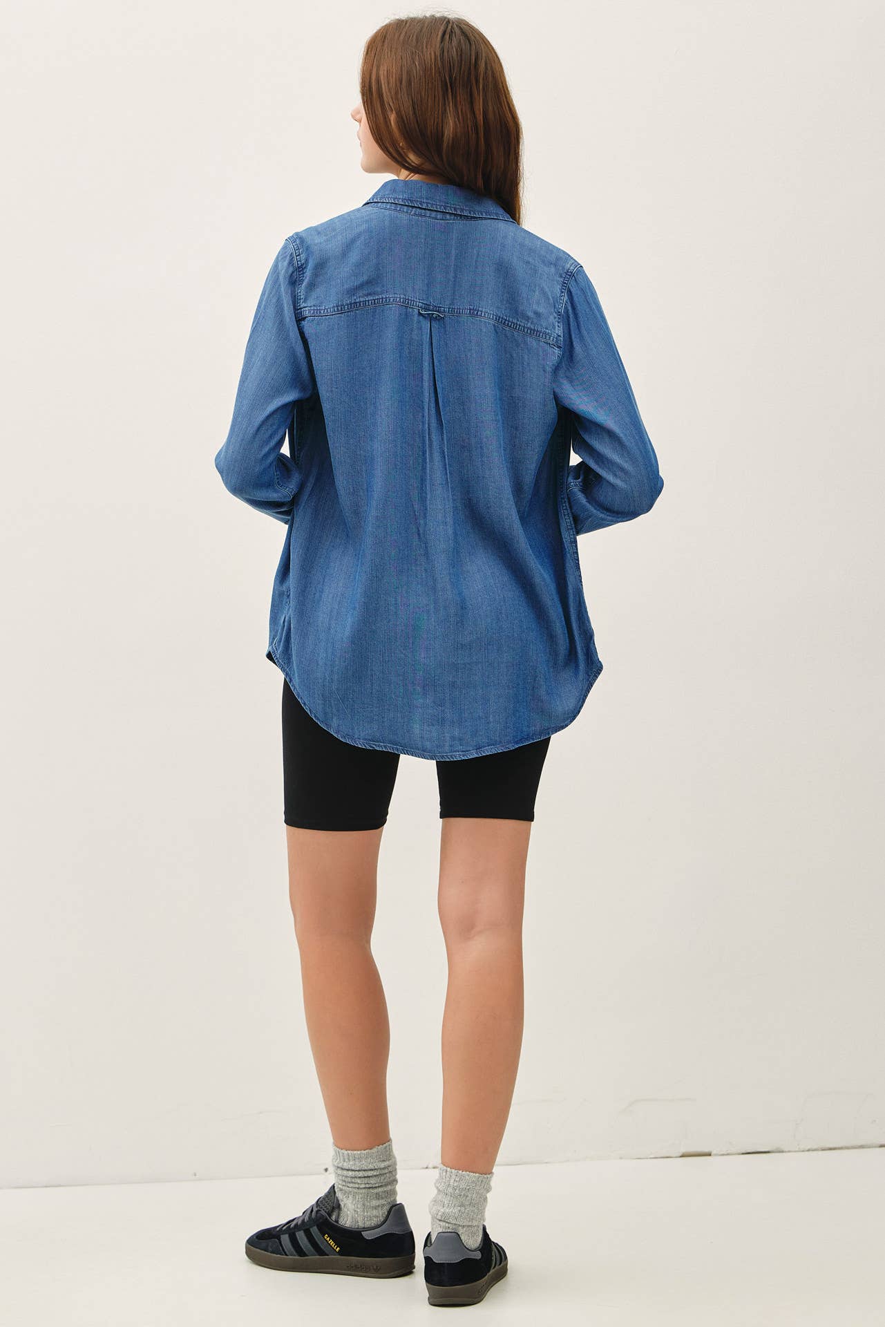 DENIM LOOK LONGSLEEVE TENCEL SHIRT