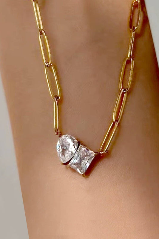 Heather 18K Stainless Steel Tarnish Free Rhinestone Necklace