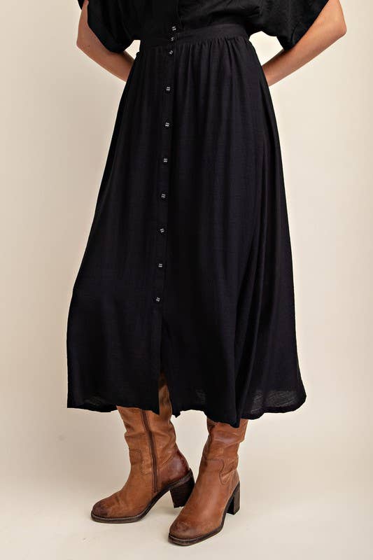 Button Down Midi Skirt