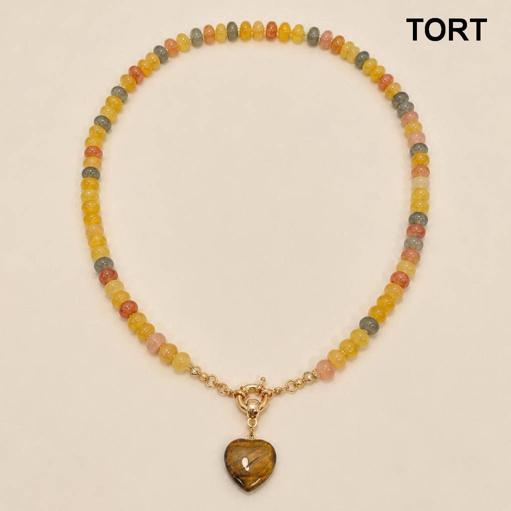 Dianna Natural Stone Semi-Precious Glass Mixed Necklace