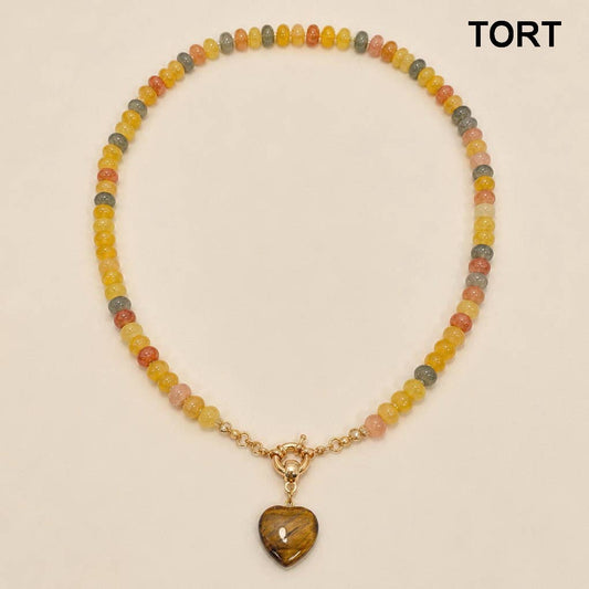 Dianna Natural Stone Semi-Precious Glass Mixed Necklace