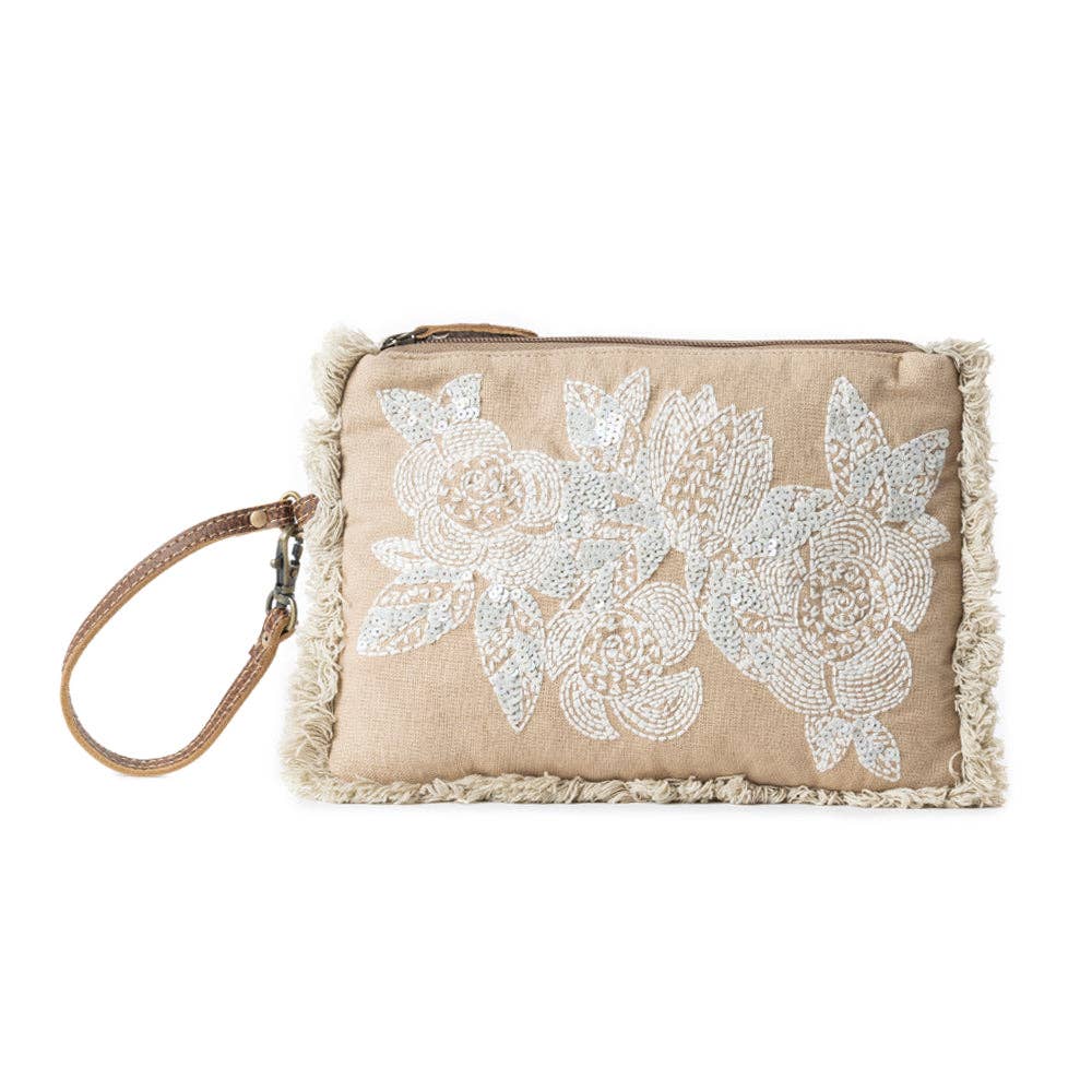 Meadow Lace Embroided Pouch