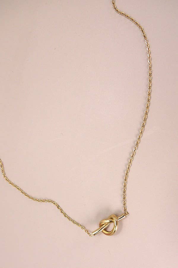 AMELIE TITANIUM STEEL NON-TARNISH KNOTTED NECKLACE - Whimsical Details - ["cross necklace","gold","knot","necklace"]