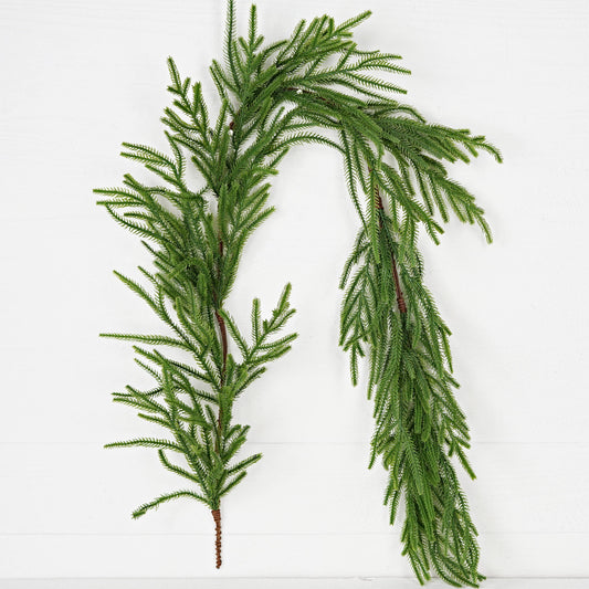 31851-5ft Garland Soft touch Evergreen Norfolk Pine - Whimsical Details - 