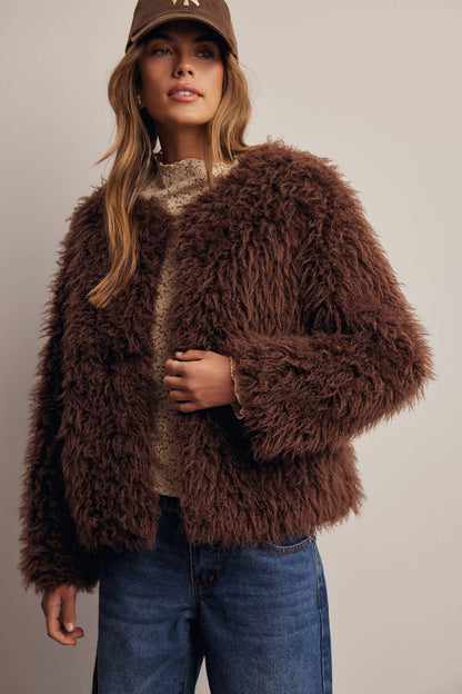 Shaggy Faux Fur Jacket