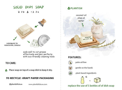 Solid Dish Soap Bar (8oz) - Whimsical Details - ["dish soap","soap"]