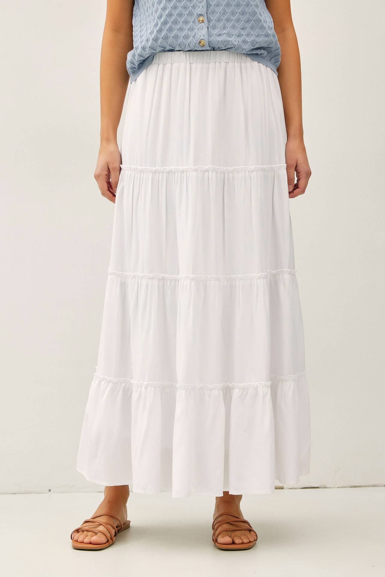 TIERED MAXI SKIRT - Whimsical Details - ["maxi","skirt"]