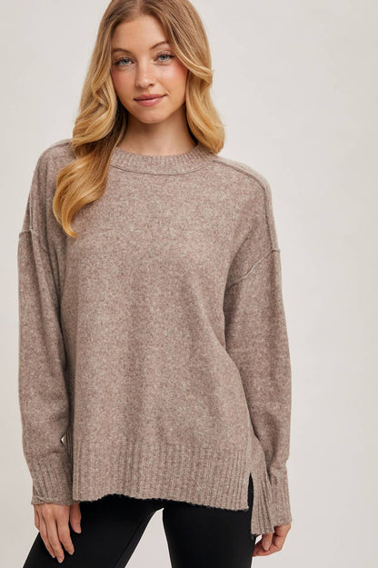 CREW NECK KNIT SWEATER PULLOVER