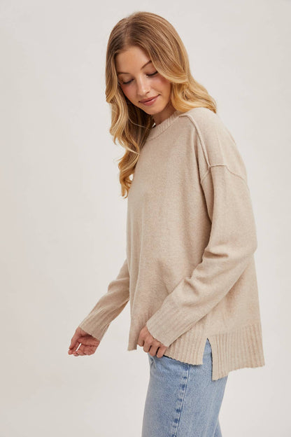 CREW NECK KNIT SWEATER PULLOVER