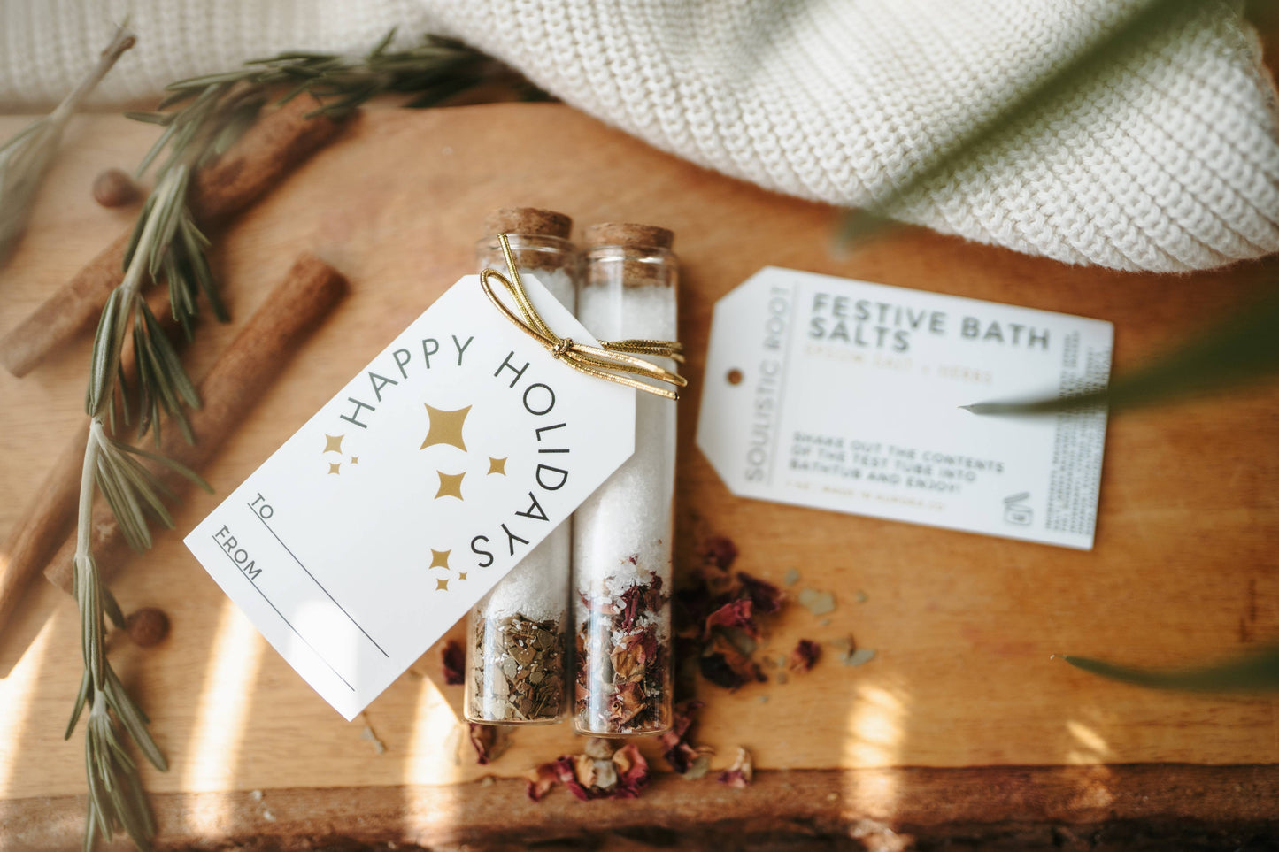 Festive Bath Salts -Stocking Stuffers & Christmas Ornaments - Whimsical Details - []