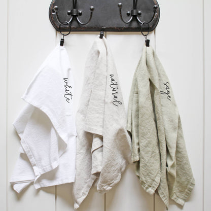 Gold Block Print Tea Towel - Whimsical Details - ["dish towel","tea towel"]