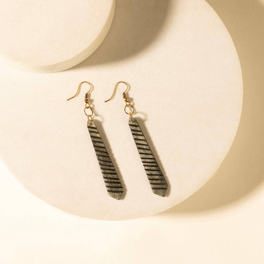 Driftline Drop Earrings in Iron Stripe