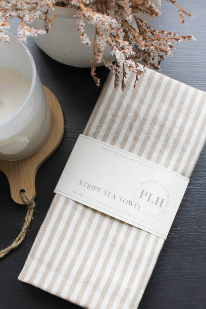 Stripe Tea Towel Set - Whimsical Details - ["dish towel","hand towel","tea towel","towels"]
