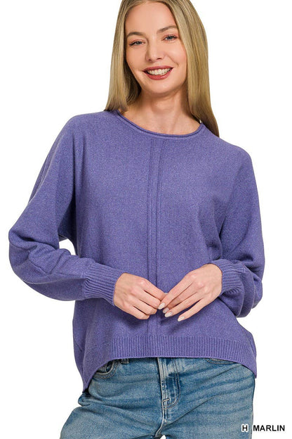 Viscose Front Seam Round Neck Sweater
