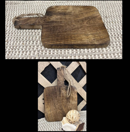 Dark Wood Square Chopping Board 10x6x0.5in - Whimsical Details - []