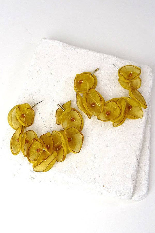 Lani Hoop Sheer Fabric Earrings