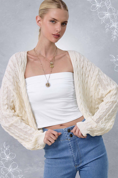 Dolman Sleeve Boho Cable Knit Cocoon Cardigan Fall