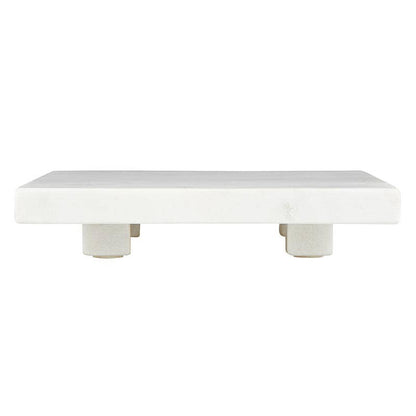 White Marble Footed Tray